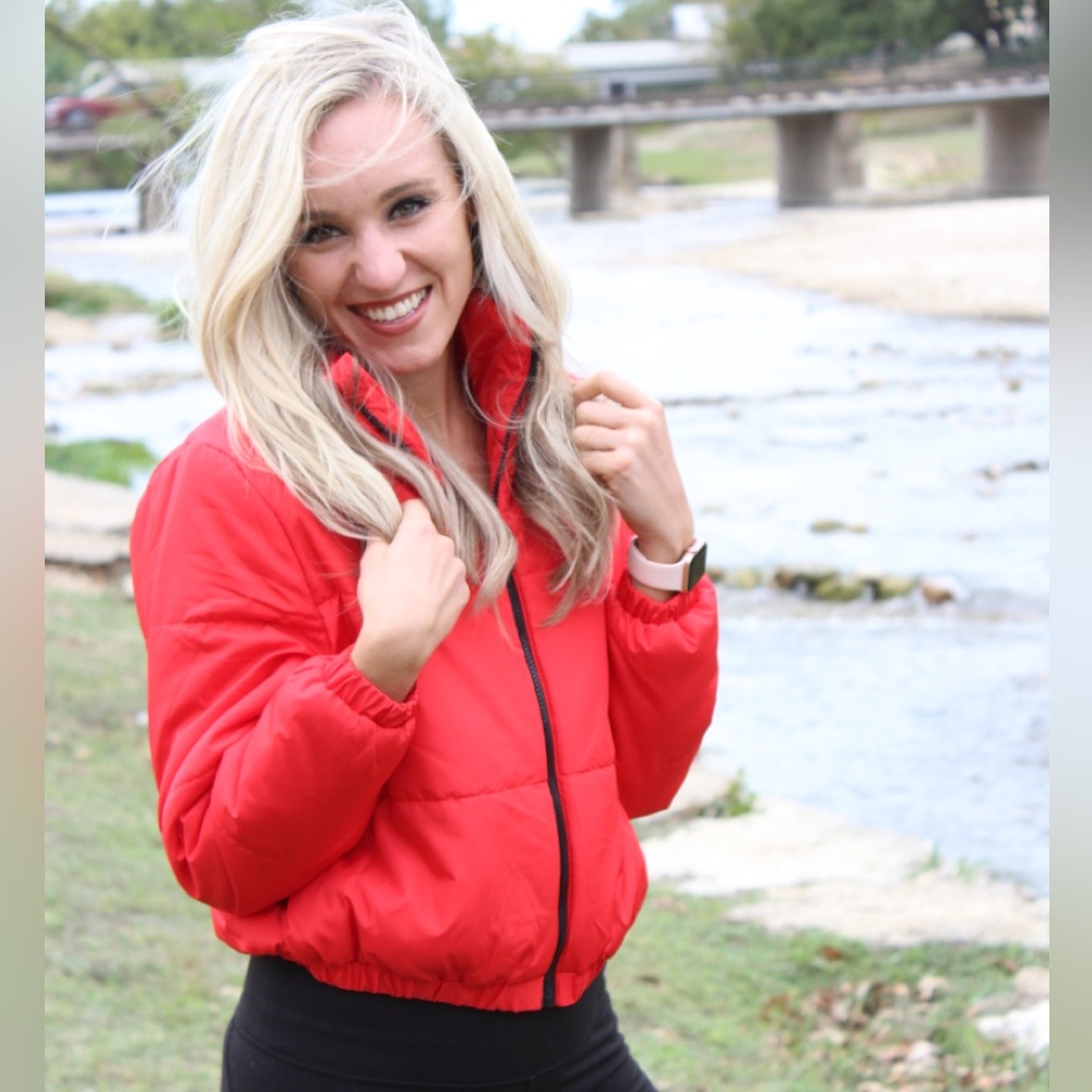 Wild Fable Vibrant Red Puffer Jacket Size XS ✨♥️ - Picture 6 of 11